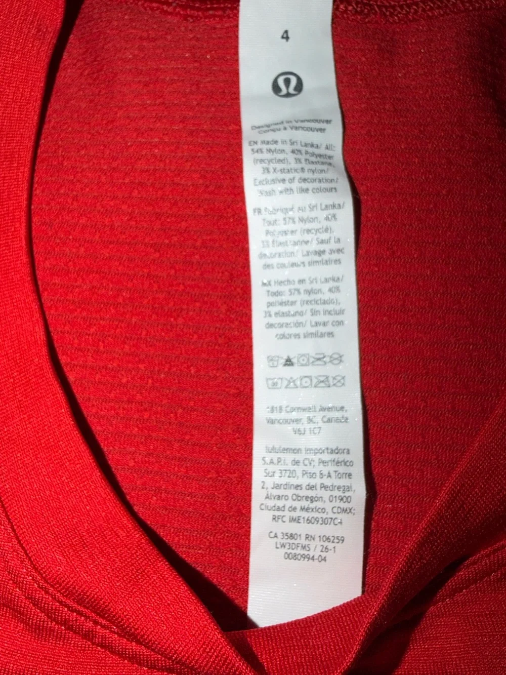 lululemon athletica Women’s Red Short-Sleeve Swiftly 2.0 Tee Size 4 Hip Length